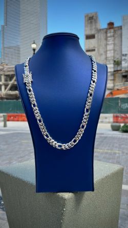 12MM Handmade Miami Figaro Chain - .950 Silver - 26”