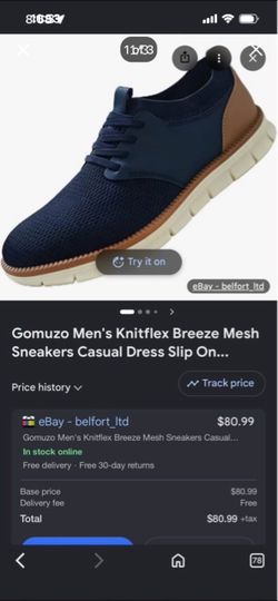 Gomuzo Men’s Knitflex Breeze Mesh Sneakers Casual Dress Shoes Slip On