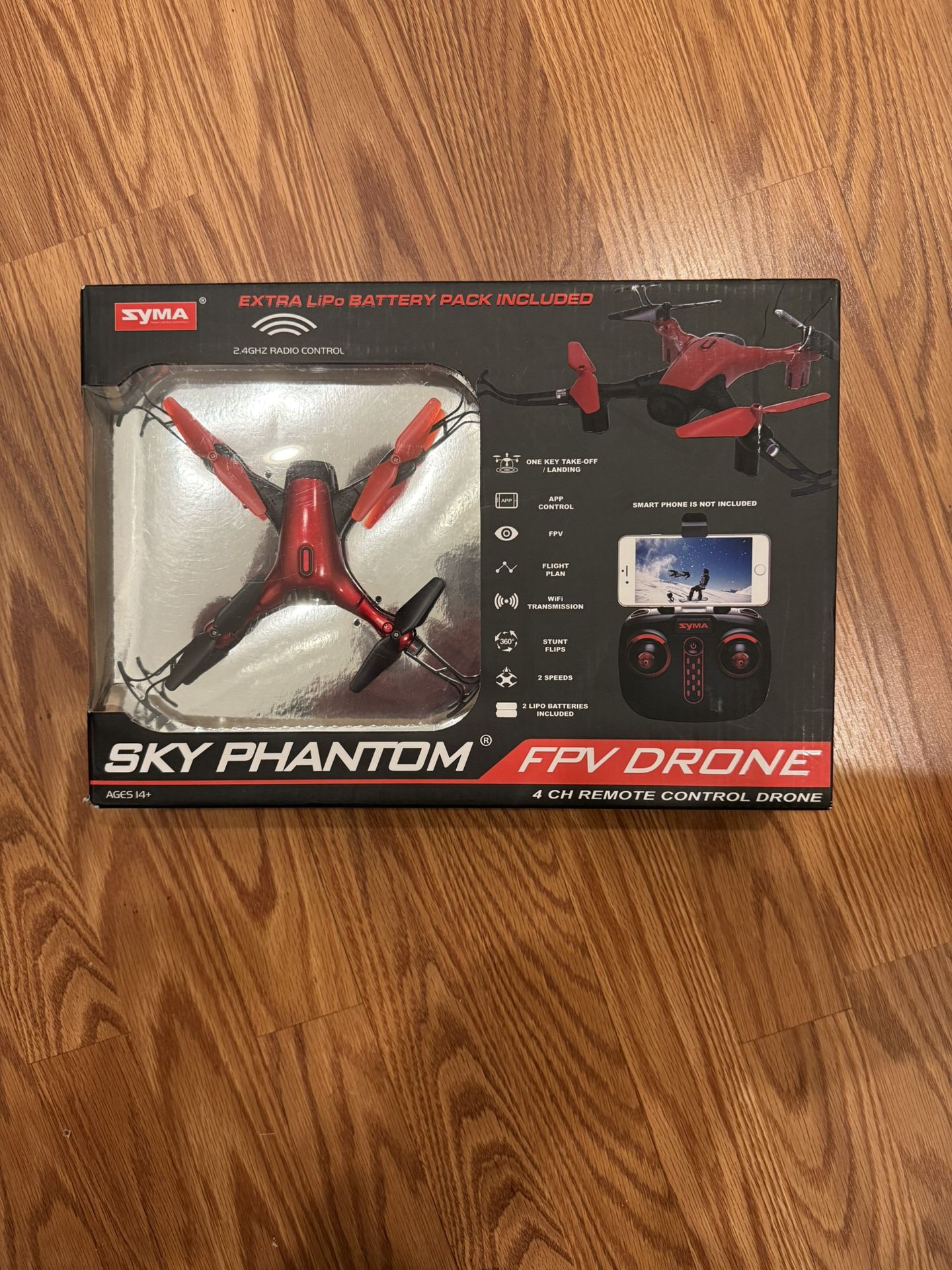 Sky Phantom WiFi FPV Drone (Red)