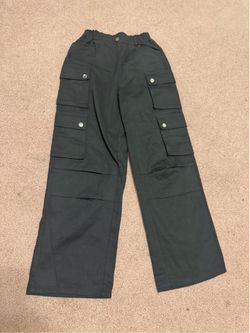 New small black cargo pocket festival pants
