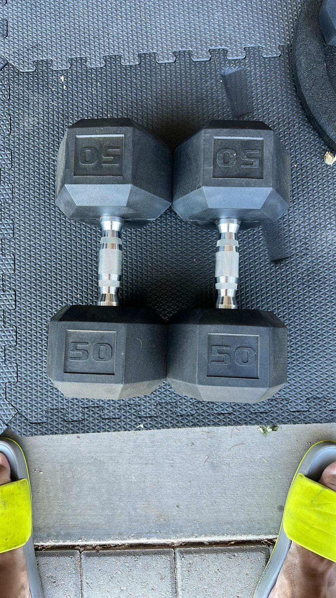 50lb Pair - Hex Dumbbells