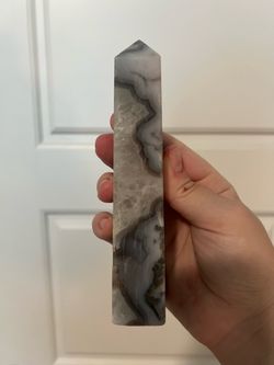 Blue Flower Agate Crystal Tower