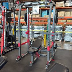 MARCY SM- 4903 Home Gym Smith Machine Squat Rack Power Cage with Olympic Bench  