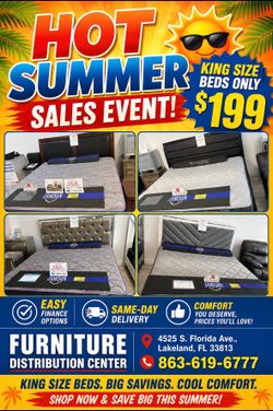 Limited time sale. King size bed frames only $199. Easy finance option. Same-day delivery.