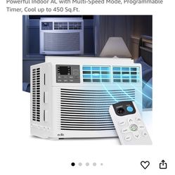 12000 BTU Window-Mounted Room Air Conditioner, Powerful Indoor AC with Multi-Speed Mode, Programmable Timer, Cool up to 450 Sq.Ft