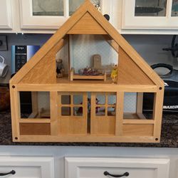 Used Handmade Wood Dollhouse 