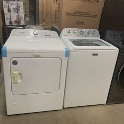 Set Top Load Steam Maytag Agitator White W 27”