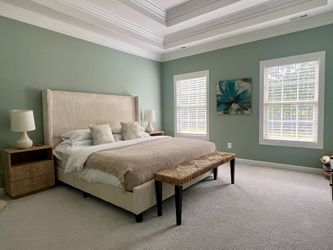 Bed, Nightstands X2 and Ottomon ( Sold Separately)