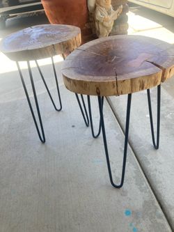 Wood side tables