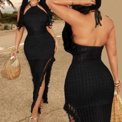 Black Summer Halter Dress