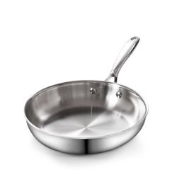 Frying Pan Stainless Steel, 10-Inch Multi-Ply Clad wok Stir Fry Pan Kitchen Skillet 