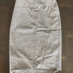Banana Republic Pencil Skirt Gray Heather Asymmetric Zip Women’s Size 2