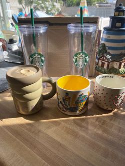 Lot of 5 Brand New Starbucks Cups