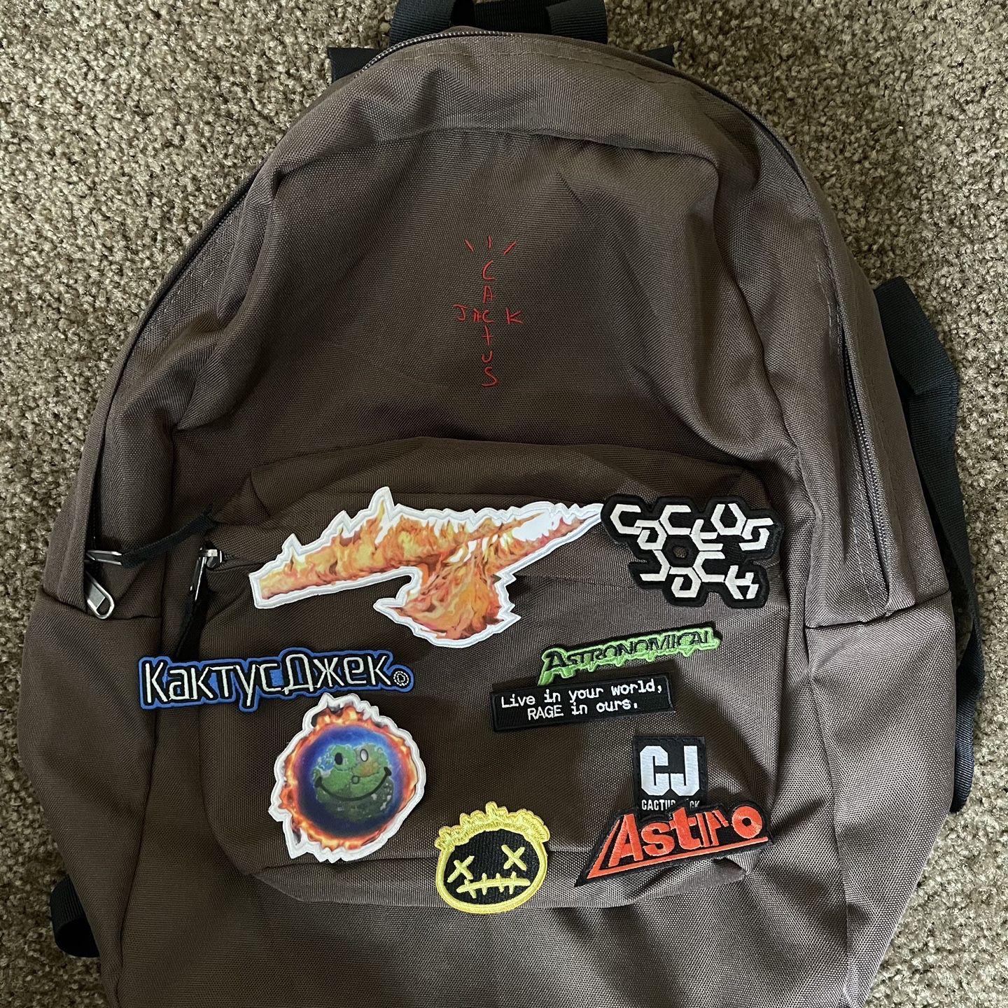 Travis Scott Backpack Cactus Jack Black Logo Bag