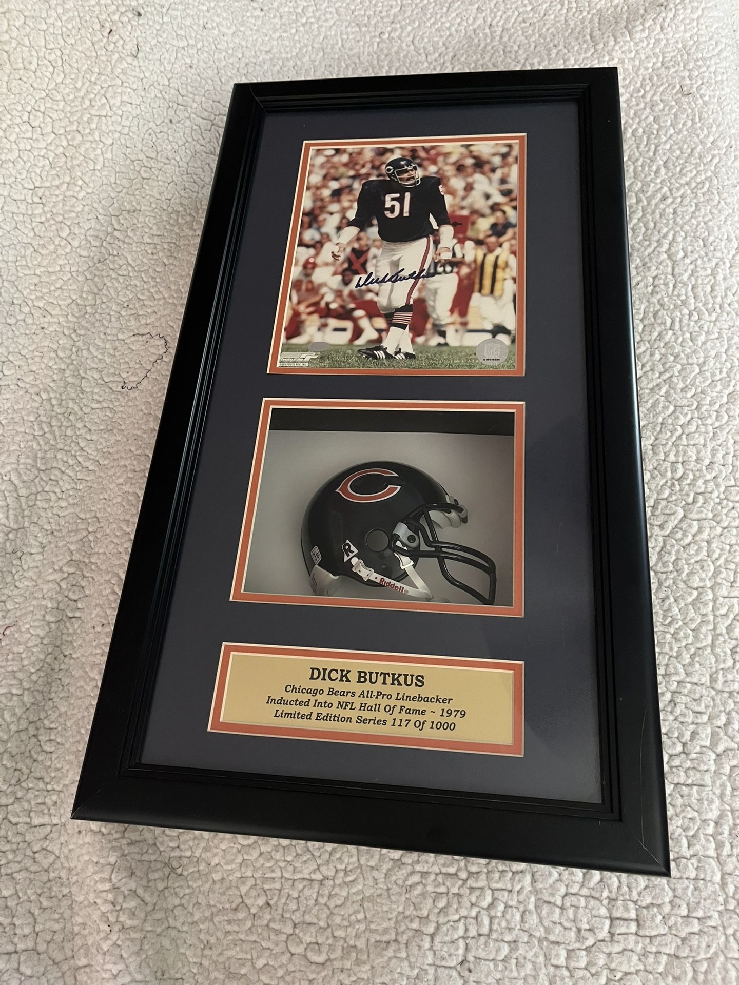 Dick Butkus Autographed Shadowbox 117/1000