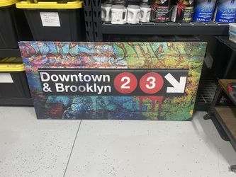 30”x60” Canvas New York City Subway Sign- Discounted