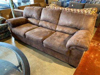 Brown Three Seater Full Sofa Couch