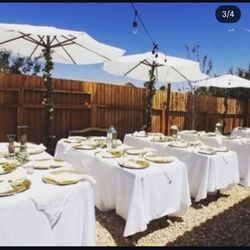 chairs, Tables,umbrellas  and Balloons Decoration  for Any  event   [[ NOT FOR SALE]] Text Me For more Inf