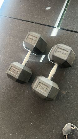 70lb Hex dumbbells (2) 