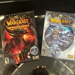 World Of Warcraft  Game Disc Expansion Sets, Cataclysm (Complete), Wrath Of The Lich King (Game DVD)