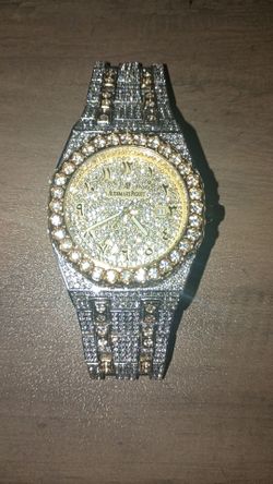 Iced Out AP Two Tone Moissanite Watch