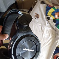 BLUEDIO TURBINE HT WIRELESS BLUETOOTH WIFI HEADPHONES STEREO WITH MIC BLACK GOOD SOUND