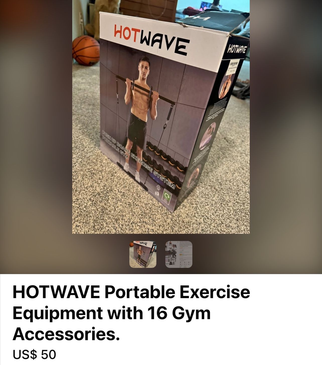HOTWAVE Portable Exercise Equipment with 16 Gym Accessories.