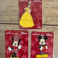 NEW and SEALED Disney Ornaments Belle Mickey Minnie Mouse $10 for All xox