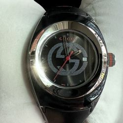 Gucci Sync Quartz Watch Black Stainless Steel Unisex 
