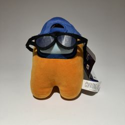 Among Us Series 3 Orange Crewmate Plush 7" Sunglasses Hat Toikido Intersloth