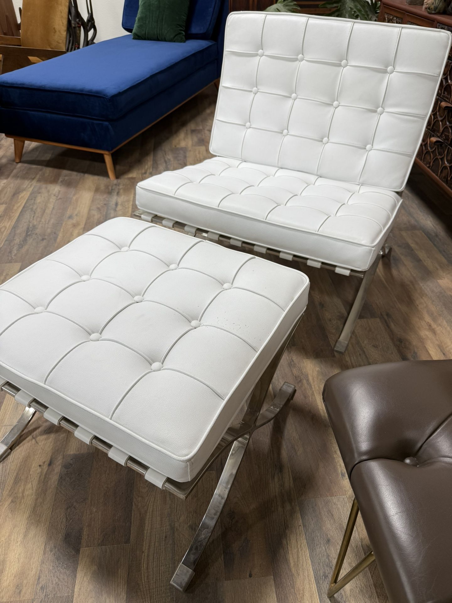 Barcelona chair and ottoman reproduction