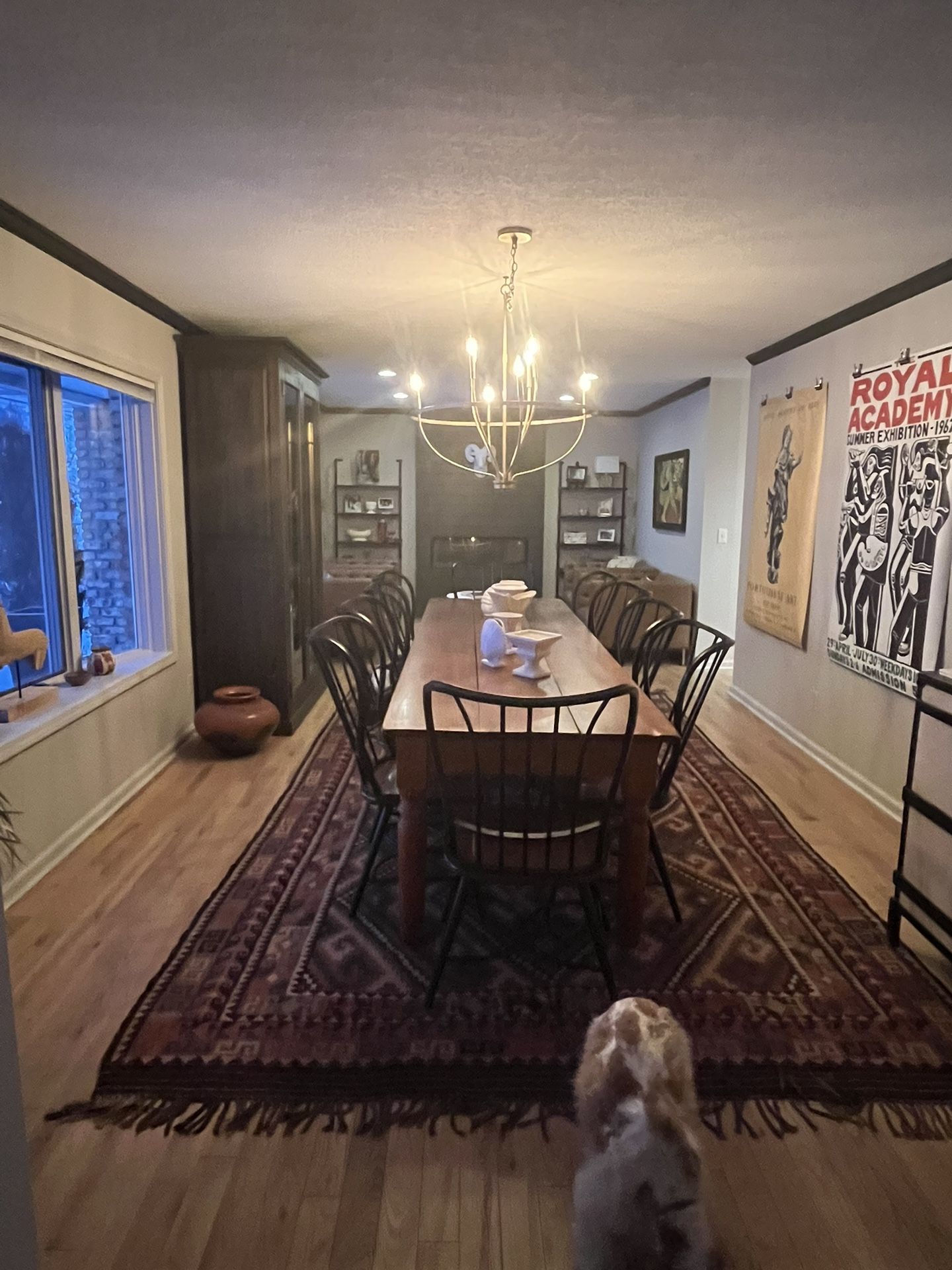Solid Wood Farm Table With 10 Chairs 10 feet Long