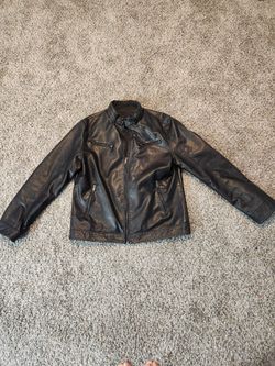 Black Leather Jacket Women's Large