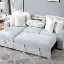 New Special Light Gray Pull Out Sofa Bed Special 