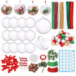 Ayfjovs 10 Pack Christmas Ball Ornaments 4 inches Clear Plastic Fillable Balls