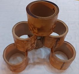 Set Of 6 Bamboo Napkins Rings