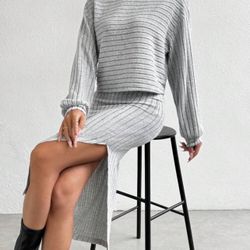 RIB- KNIT Skirt & Shirt Set *NEW*