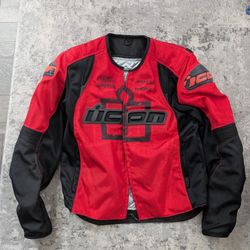 Icon Overlord Red Large Motorcycle Jacket