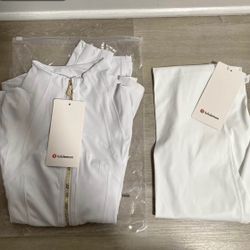 White Lulu Lemon With Gold Zipper 