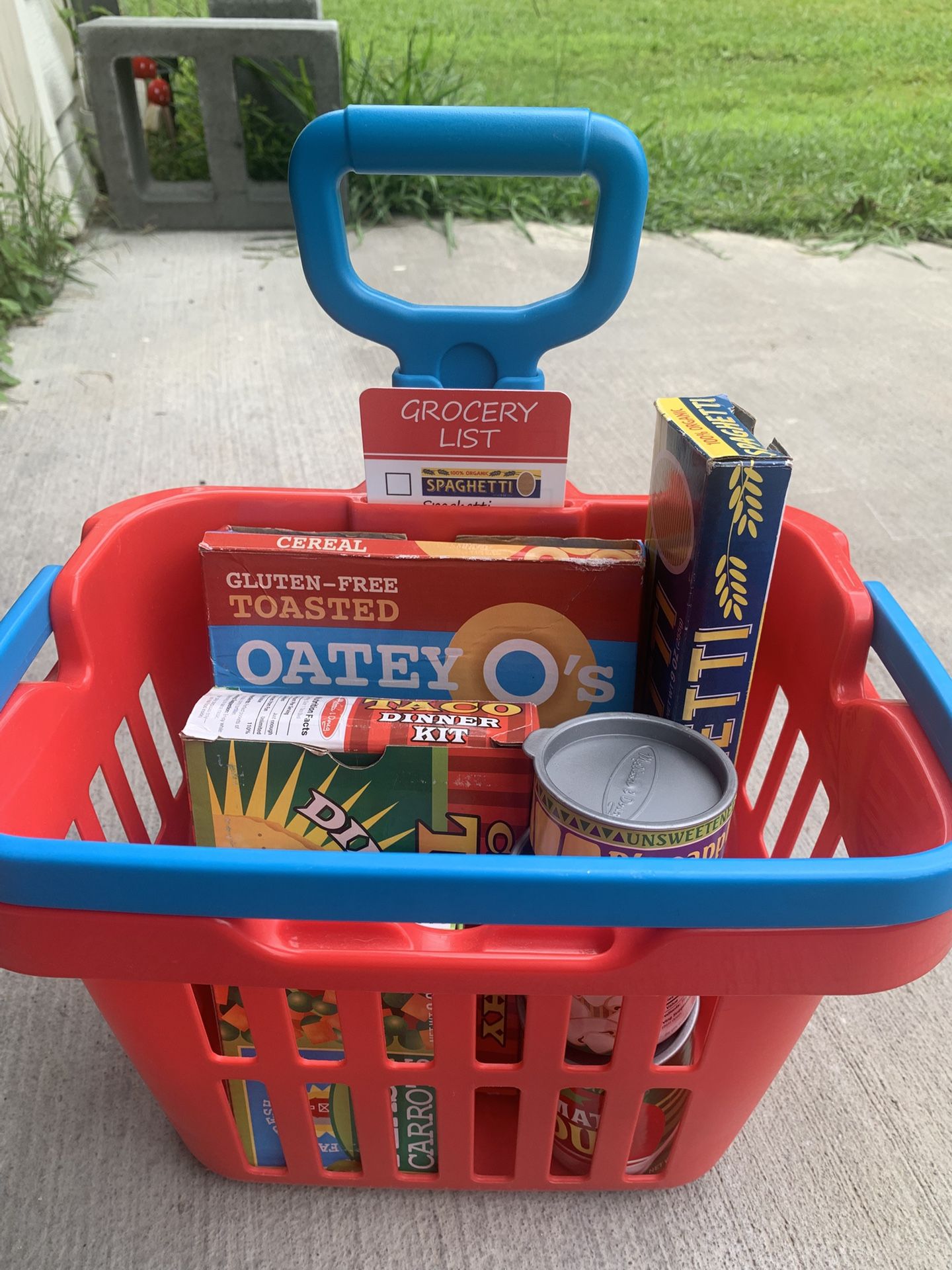 Melissa & Doug Kids Toy Grocery Basket w List & Groceries! $5