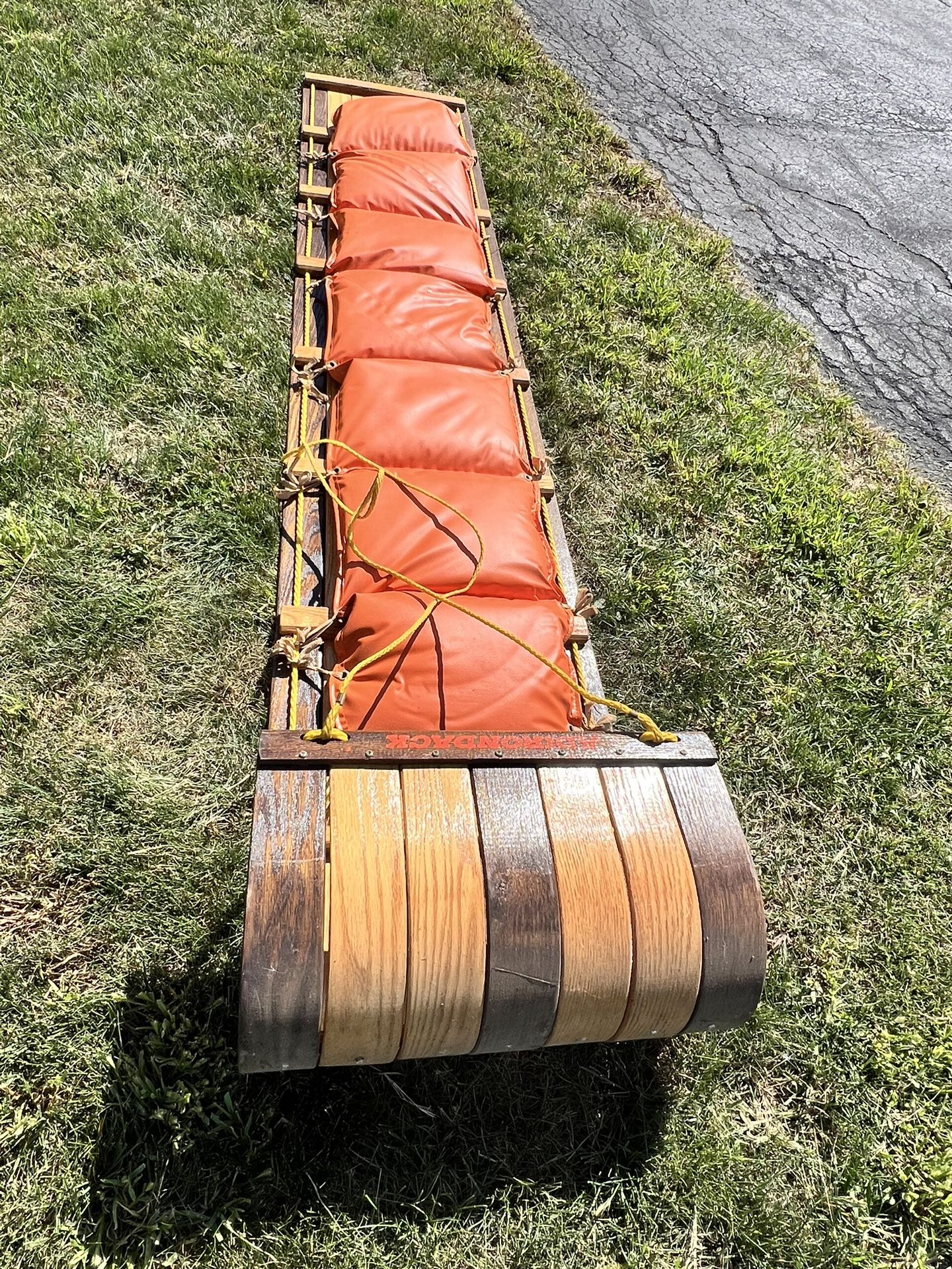 Vintage Adirondack Wooden Toboggan Sled