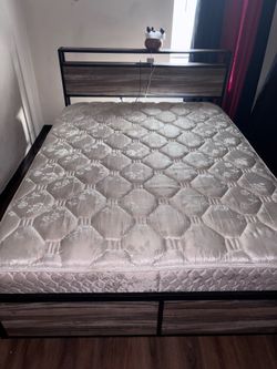 Queen size mattress and bed frame