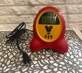 Disney Mickey Mouse Digital Alarm Clock Radio Tabletop, Red & Yellow