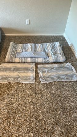 blue stripe bedding set queen