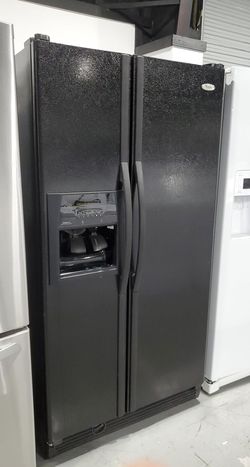 Whirlpool Side By Side Black Refrigerator Fridge
