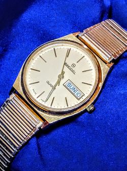 Speidel Swiss ETA Day Date Classic Gold Tone Men's Watch 