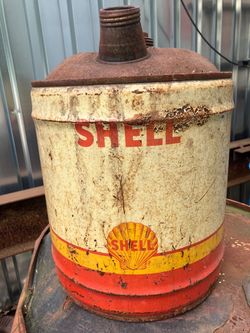Vintage Shell Metal Gas Can