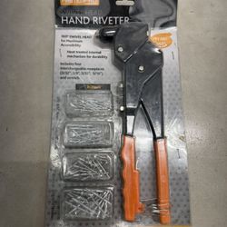 FastenPro Swivel Head Hand Riveter Kit w/ Rivets – 360° Head – New