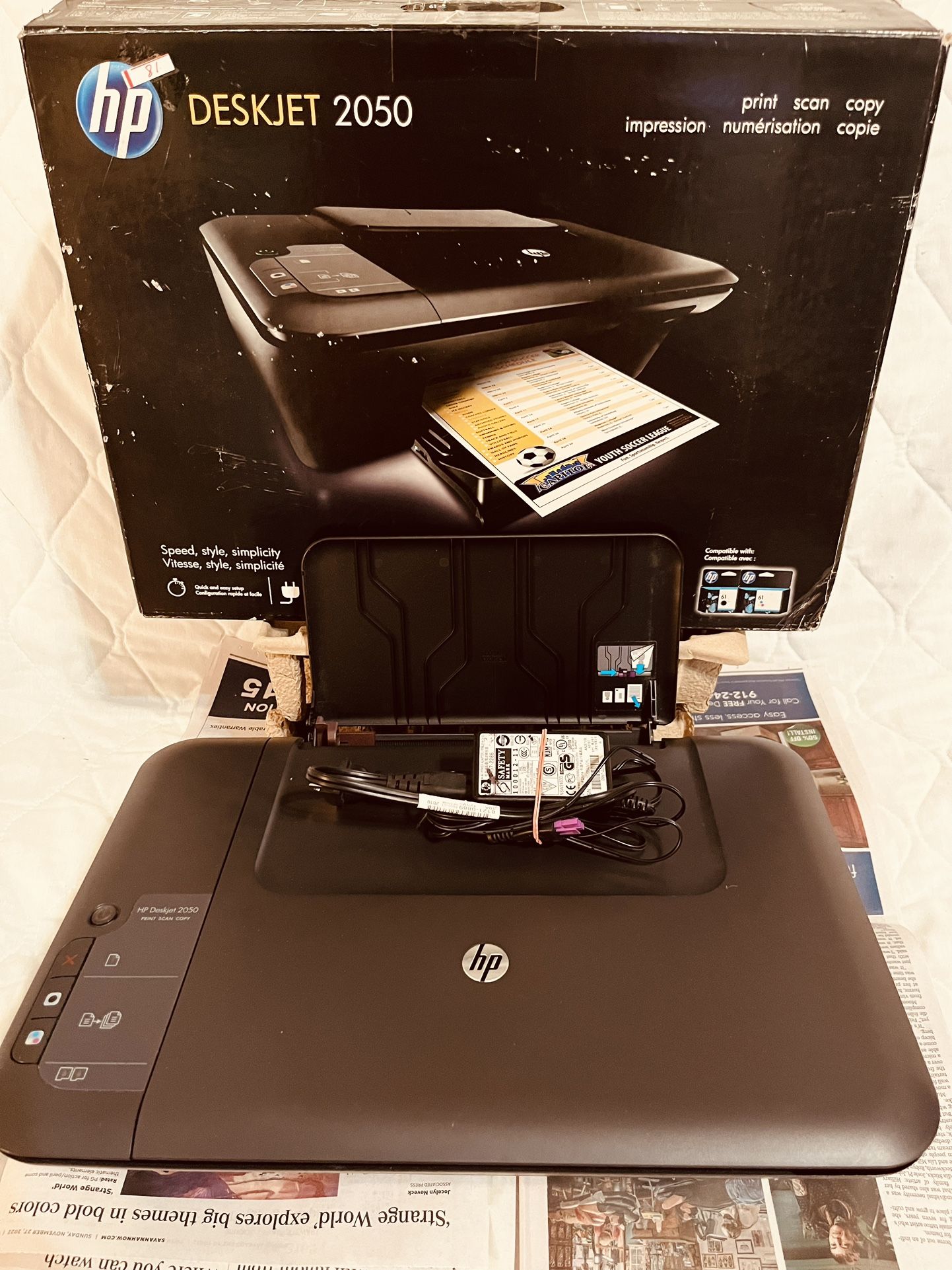 Pre-owned Black HP DeskJet 2050 All-In-One J510 Series CPU No. CH (contact info removed)1