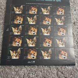 Vintage Sheet Of Stamps